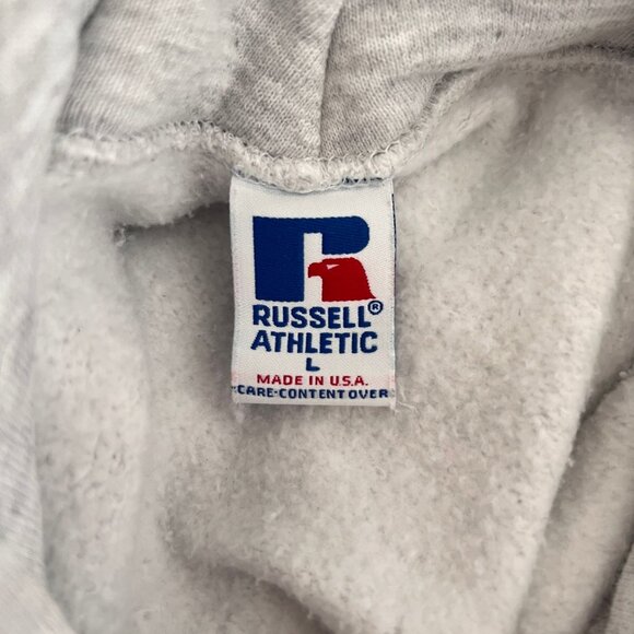 Vintage Russell Athletic UNC Carolina Tarheels L Hoodie Sweatshirt Gray Cotton - Picture 5 of 12